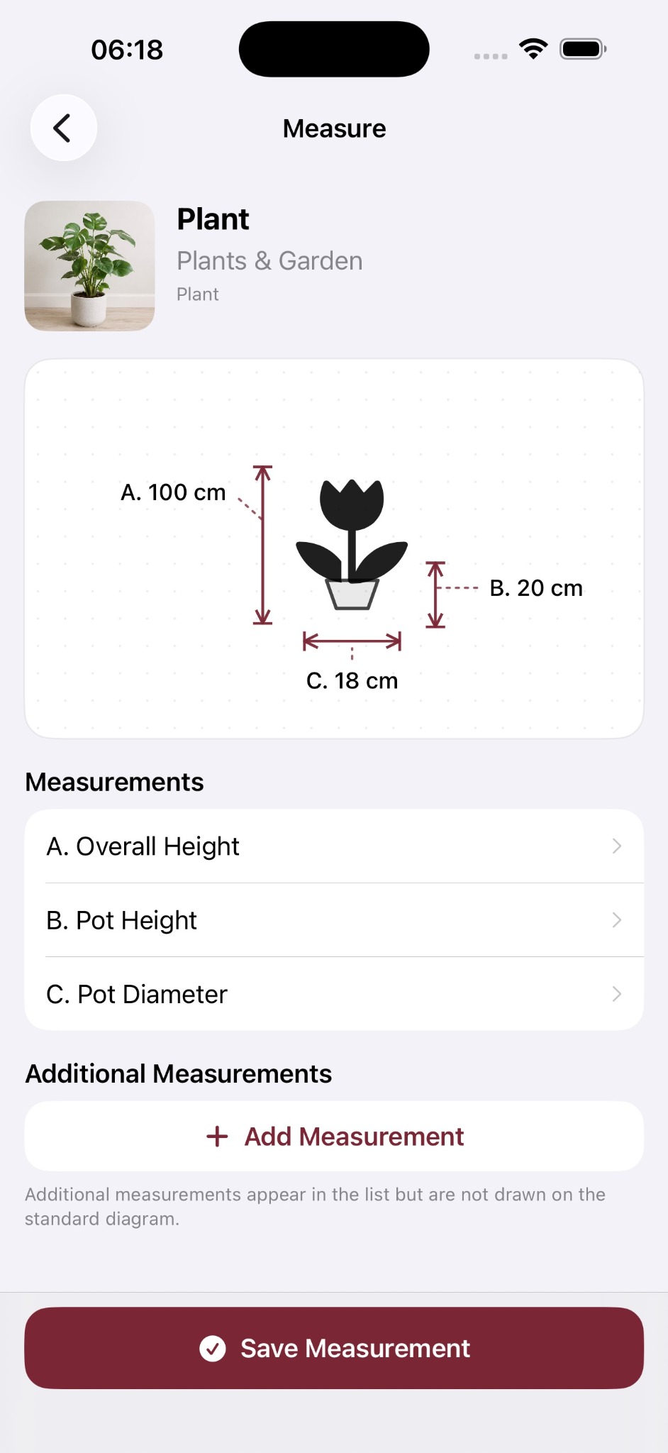 Measurement Notebook visual plant measurement diagram